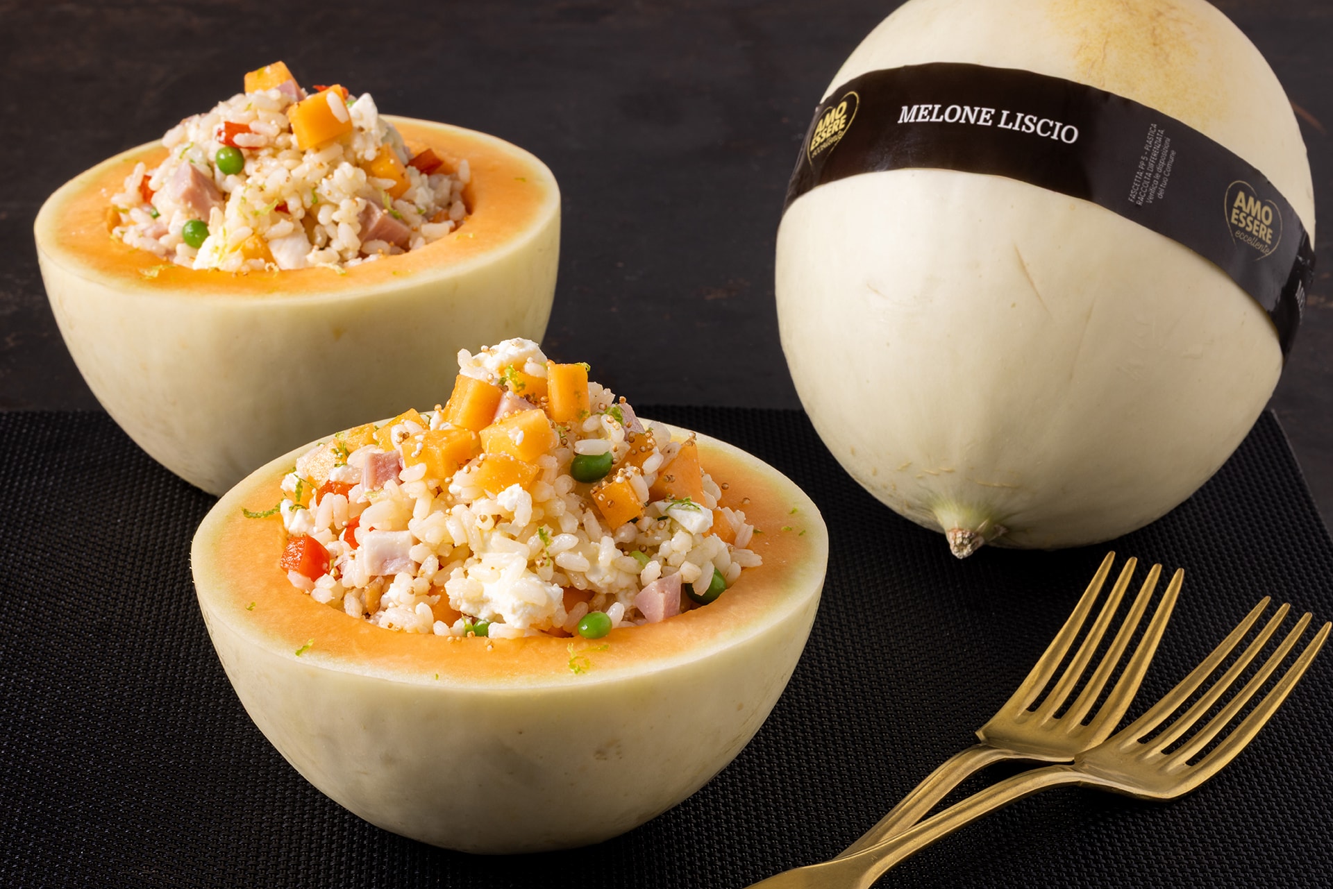 Insalata di riso nel melone ricetta