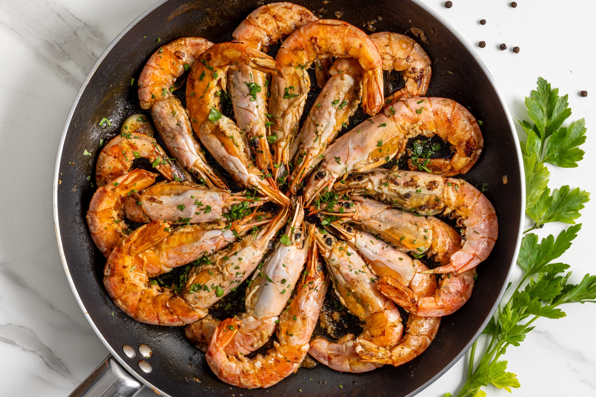 Gamberoni in padella