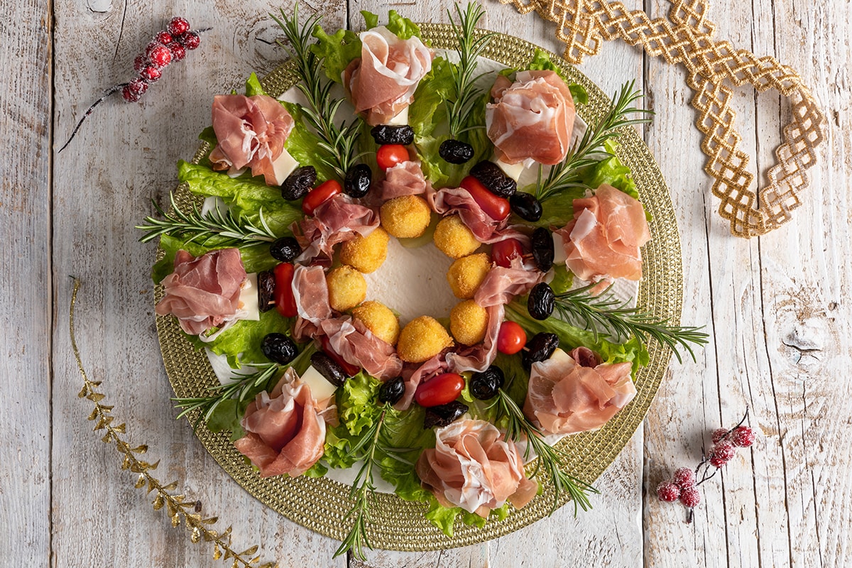 Ghirlanda aperitivo di Natale ricetta