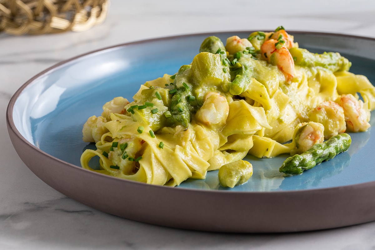 Pasta asparagi e gamberetti ricetta