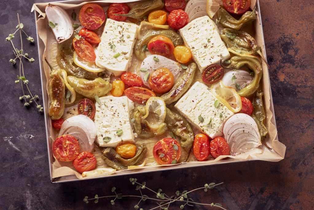 Feta al forno con verdure ricetta