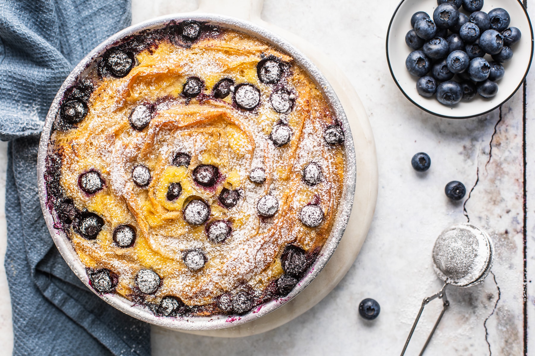 Torta greca al limone e mirtilli ricetta