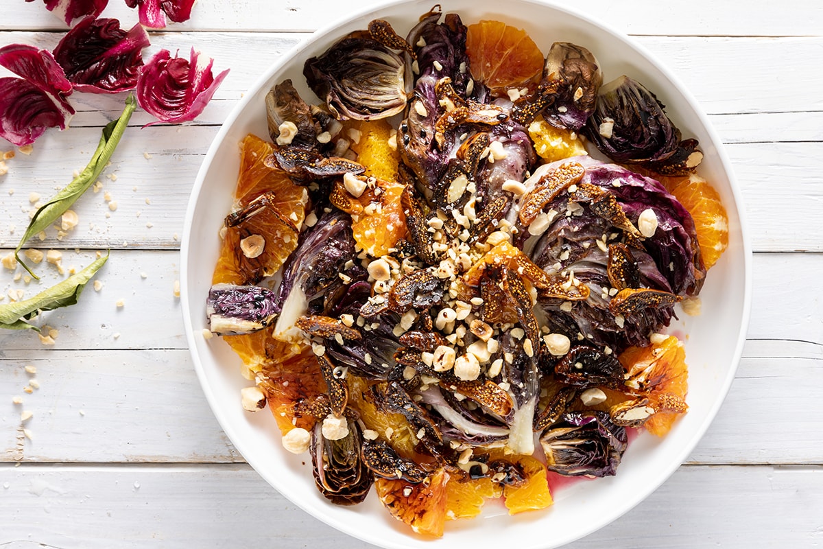 Insalata di radicchio, arance e fichi mandorlati ricetta