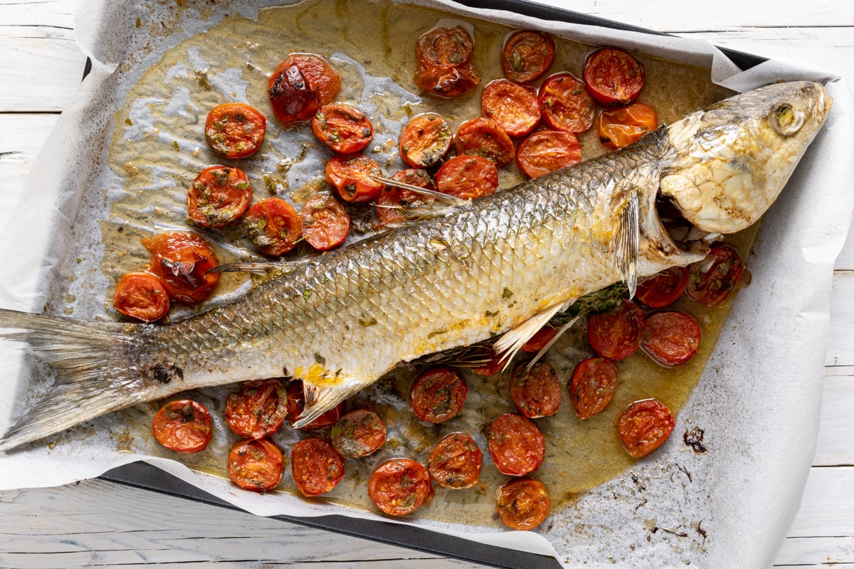 Cefalo al forno  ricetta