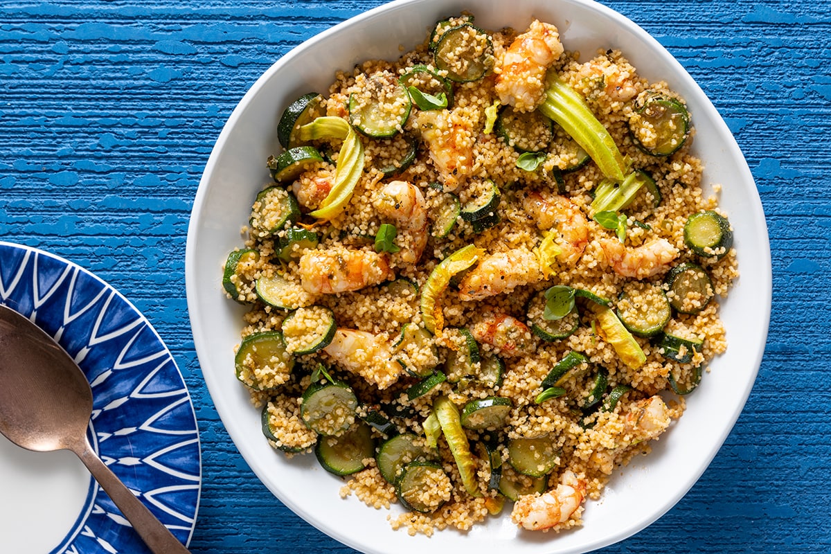 Cous cous gamberetti e zucchine ricetta