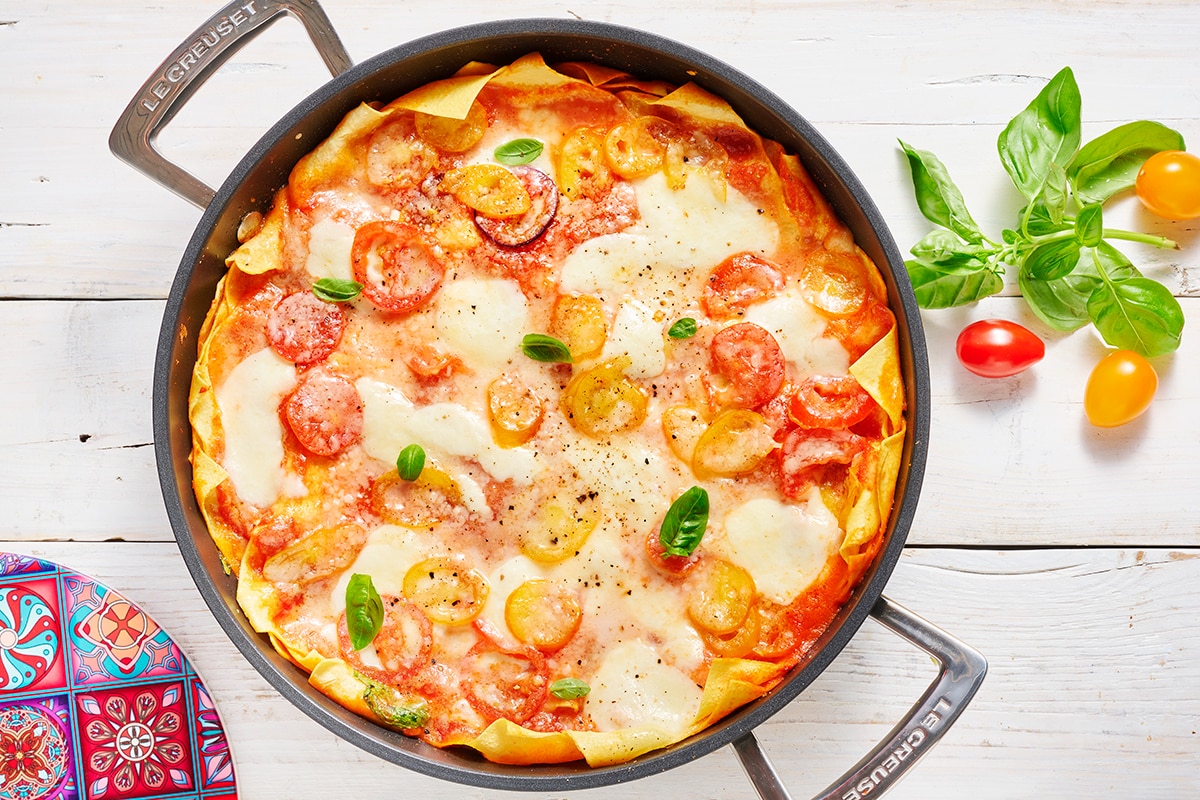 Lasagne in padella alla caprese ricetta