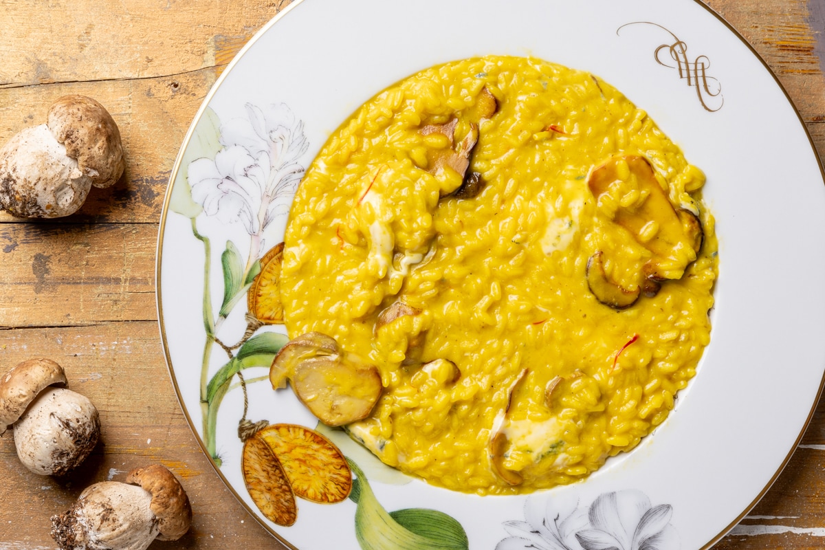 Risotto ai funghi porcini e formaggio erborinato ricetta