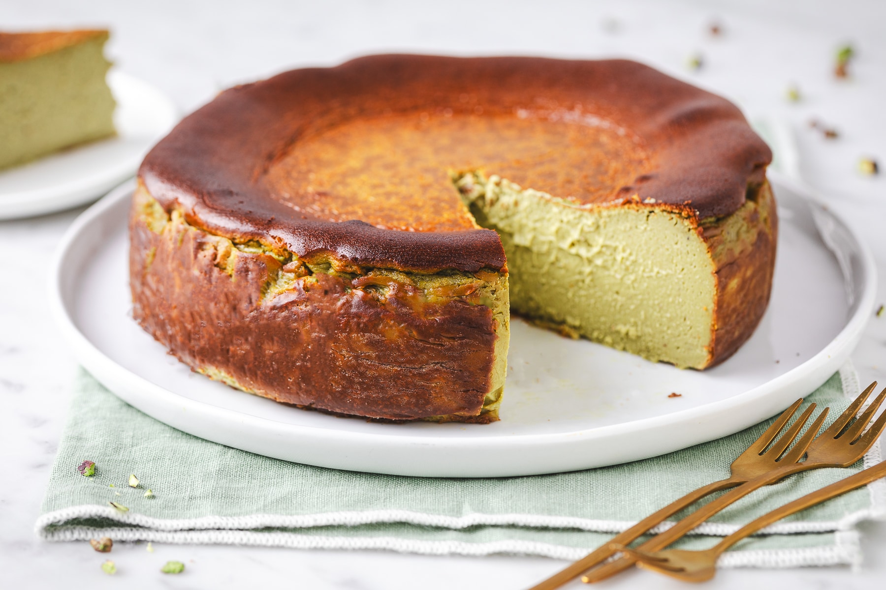 Cheesecake basca al pistacchio ricetta