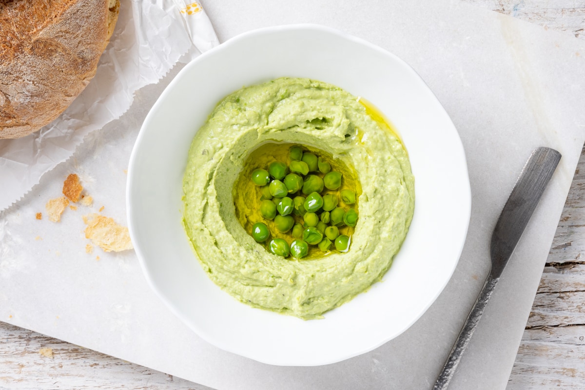 Hummus di piselli ricetta