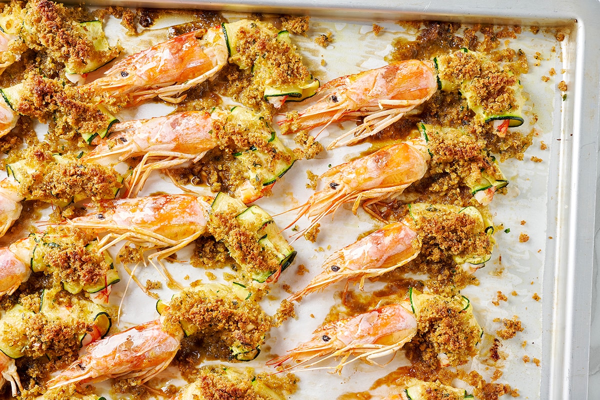 Involtini di zucchine con gamberi ricetta