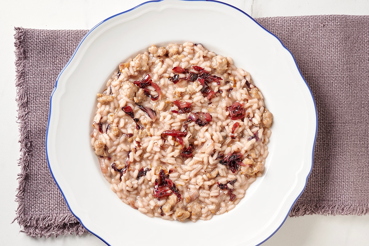 Risotto radicchio e salsiccia ricetta