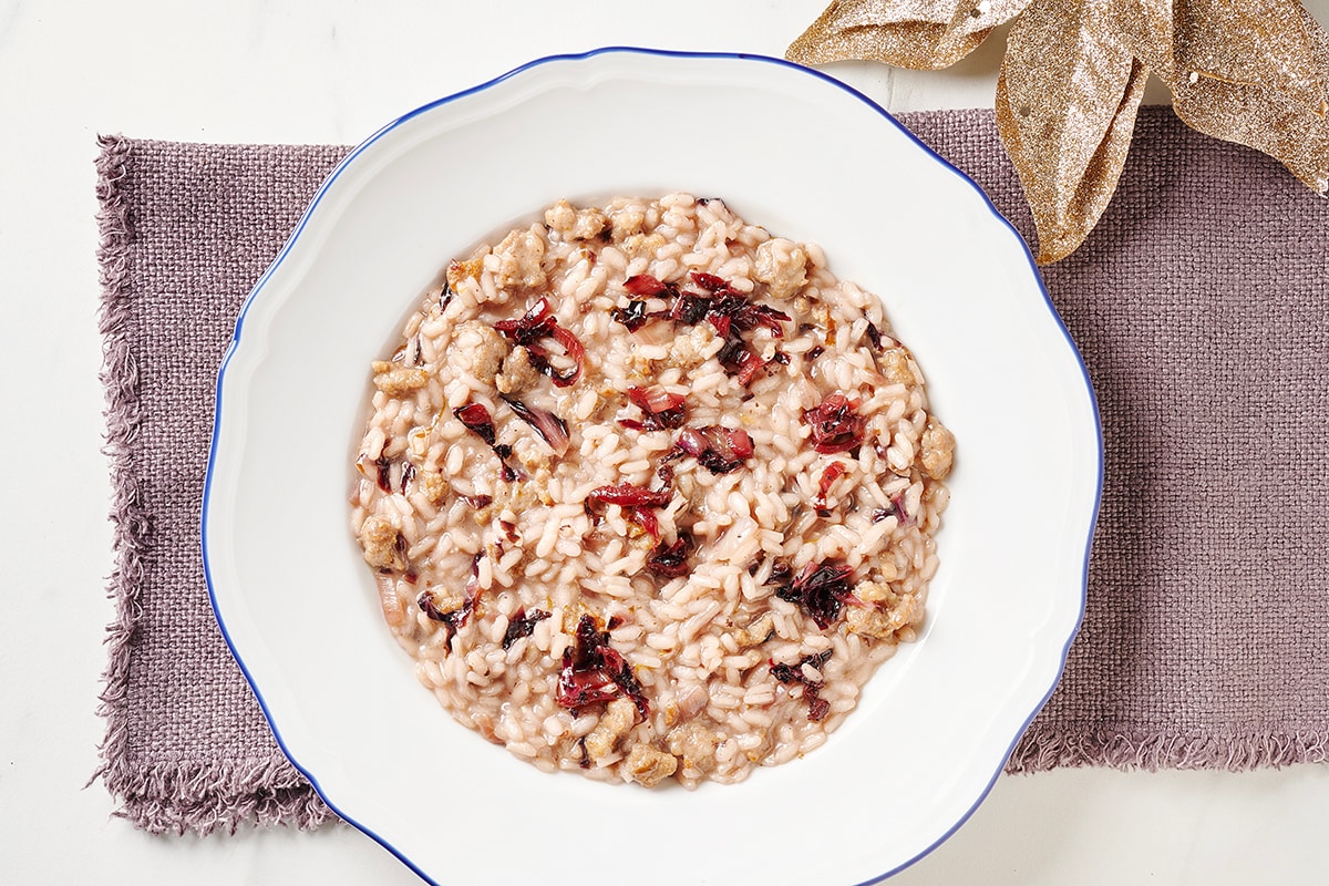Risotto radicchio e salsiccia ricetta